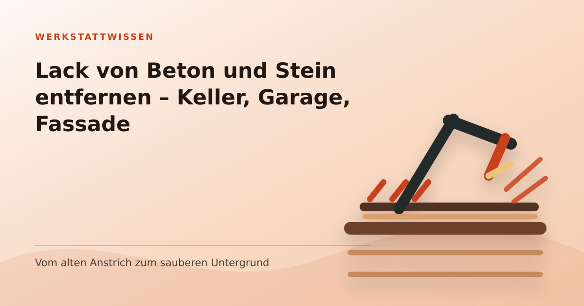 Illustration: Lack von Beton und Stein entfernen – Keller, Garage, Fassade