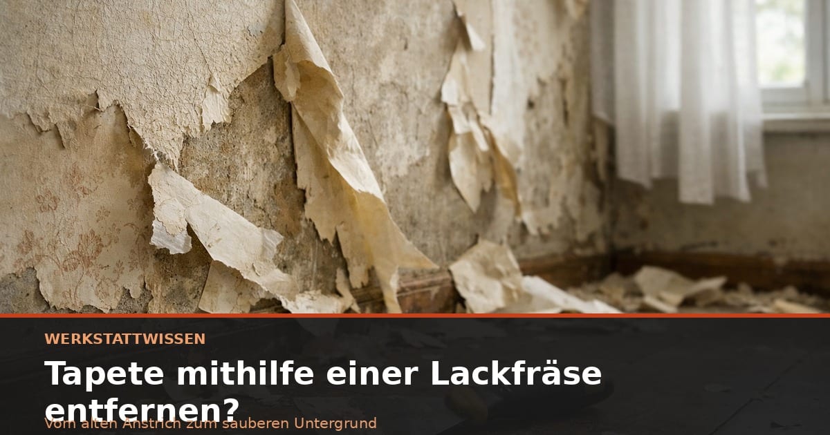 Alte Tapete wird in einem hellen Raum mit einem Spachtel von der Wand gelöst