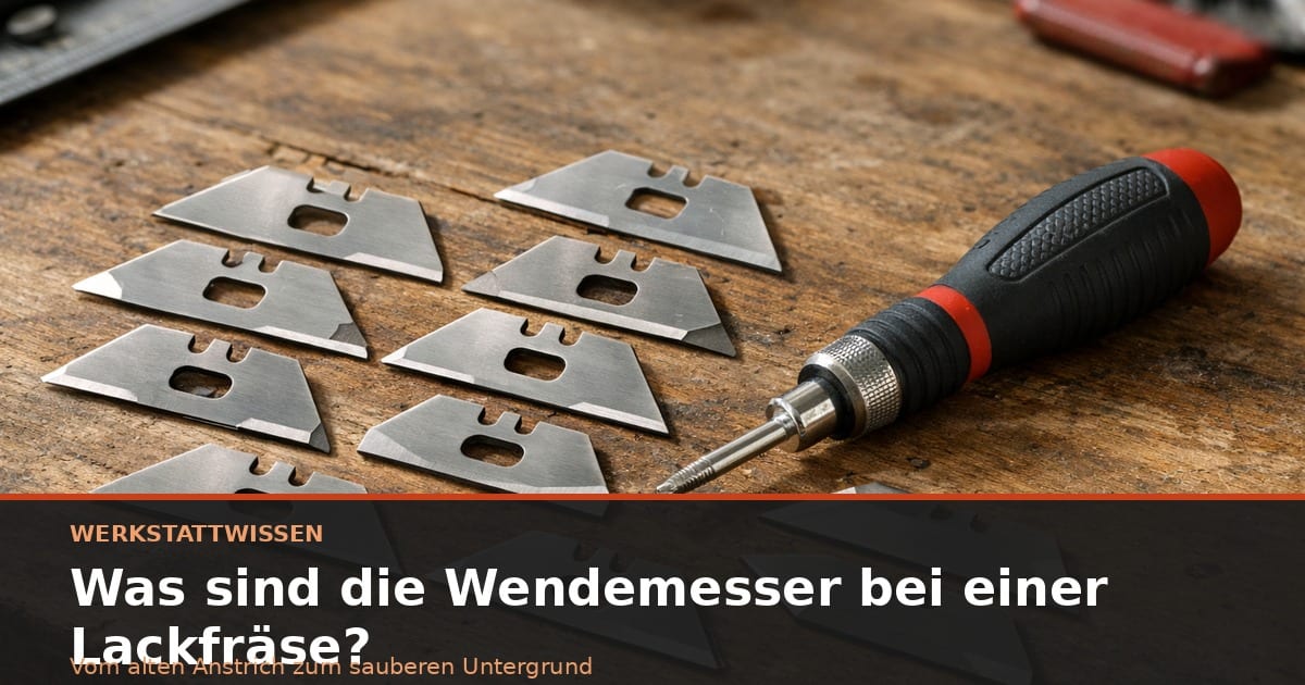Wendemesser und Schraubendreher ordentlich auf einer Werkbank angeordnet.